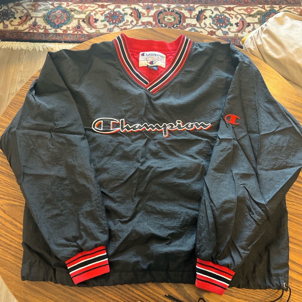 Champion Black Pullover with Red Trim